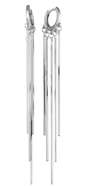 Серебряные серьги длинные "Цепи" c23224-H
