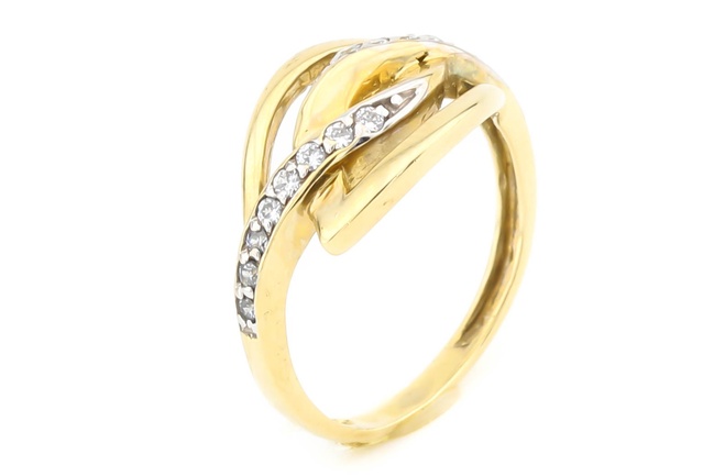 Золотое кольцо с фианитами КК11389, 16,5 размер, 16-5, Белый