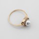Золотое кольцо Кружок с жемчугом и фианитами 11907, 16 размер