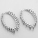 Серебряные серьги-кольца Овальные с колечками белыми фианитами (4х2 см) c121571, Белый