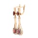 Золоті сережки висячі каплевидной витягнутої форми з гранатами та фіанітами 12761a-gr, Червоний