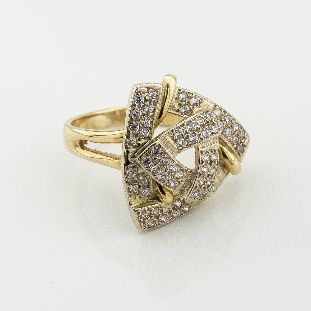Золотое кольцо с фианитами k111808, 16,5 размер