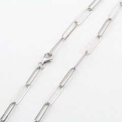 Серебряная плоская цепочка крупными звеньями KO14244, размер 40