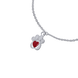 Дитячий браслет на ланцюжку Лапка з серцем з червоною емаллю та Swarovski Zirconia 4195596006070901, Червоний, UmaUmi Signs