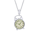 Серебряный кулон Часы с белой эмалью для девочки (12х17) Арт. 5572uuk-1