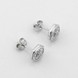 Срібні сережки-пусети Шестикутники з білими фіанітами c121588, Білий