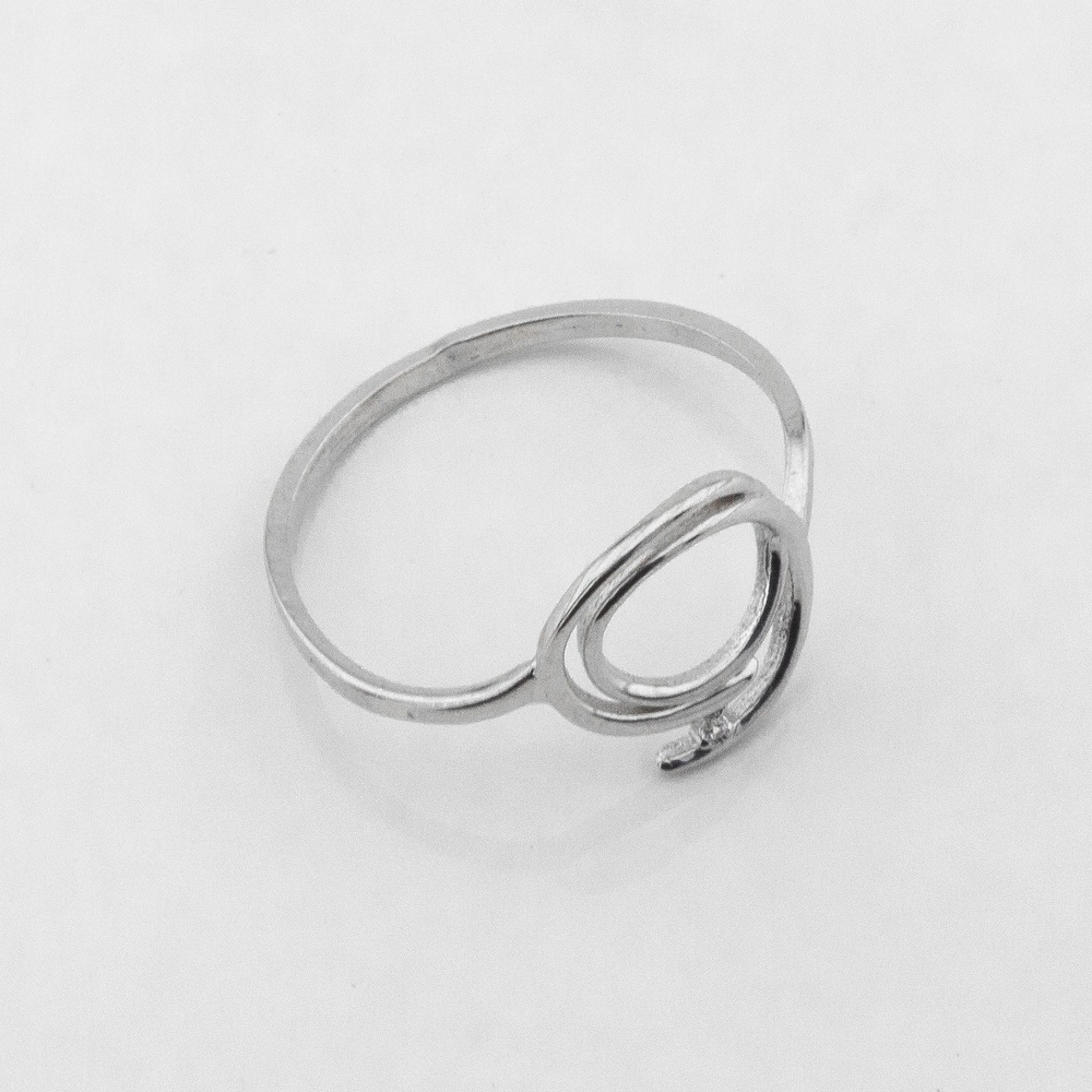Серебряное кольцо круги Спираль с фианитом K111711, 16,5 размер