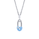Серебряный кулон в виде булавки с голубой эмалью и Swarovski Zirconia Арт. 5584uukc-1