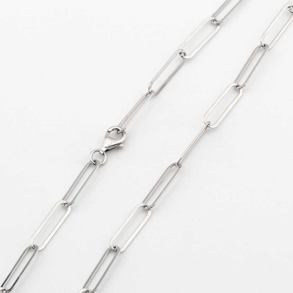 Серебряная плоская цепочка крупными звеньями KO14244, 50 размер