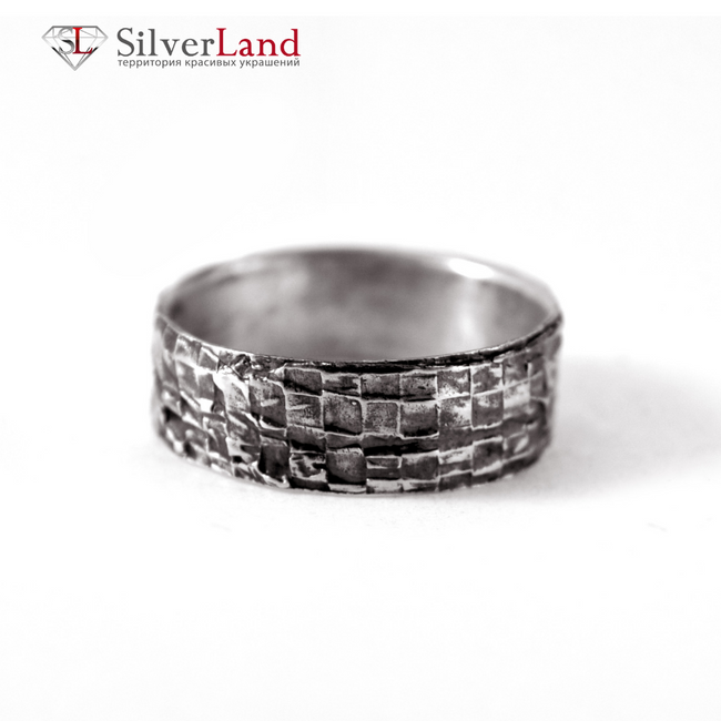 Текстурное кольцо "EJ Effort" с чернением серебро 925 Арт. 1083EJ размер 17