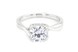 Серебряное кольцо с одним выступающим камнем фианитом классическое СК11161, 18,5 размер, 18-5, Белый