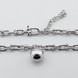 Серебряное цепочное колье Скобы с шариком без вставок ko14636, 45 размер
