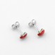 Детские серебряные серьги-пусеты Яблоко красное с эмалью c121643, Красный