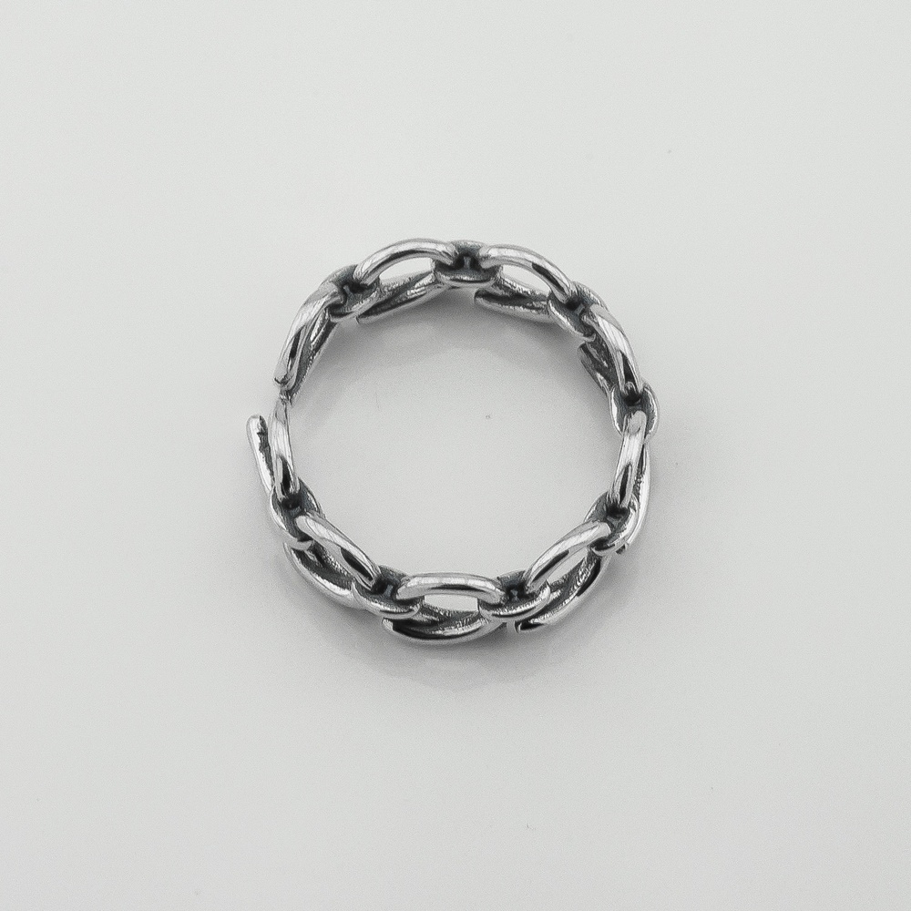 Серебряное открытое кольцо Цепь k111791, 16 размер