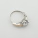Серебряное кольцо с фианитами с золотыми накладками к749ф-1, 17,5 размер
