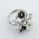 Серебряное кольцо композиция Цветы крупные k111749, 17,5 размер