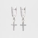 Срібні сережки-підвіски "Хрестики" з фіанітами 121080-4
